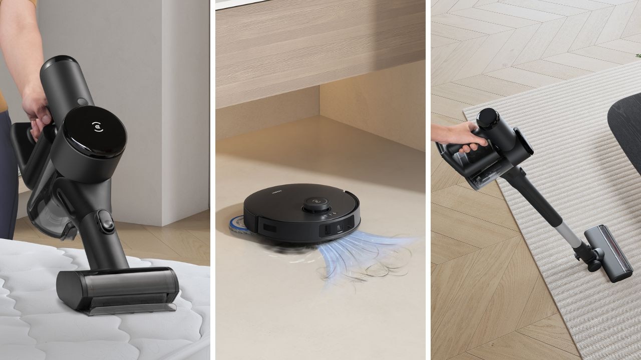 We take a first look at one of the only robot vacuum and stick vacuum combos on the market. Picture: Ecovacs