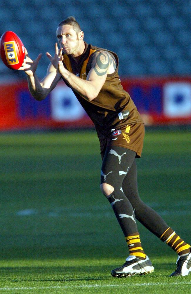 Peter ‘Spida’ Everitt in training when he was playing for the Hawthorn Hawks.