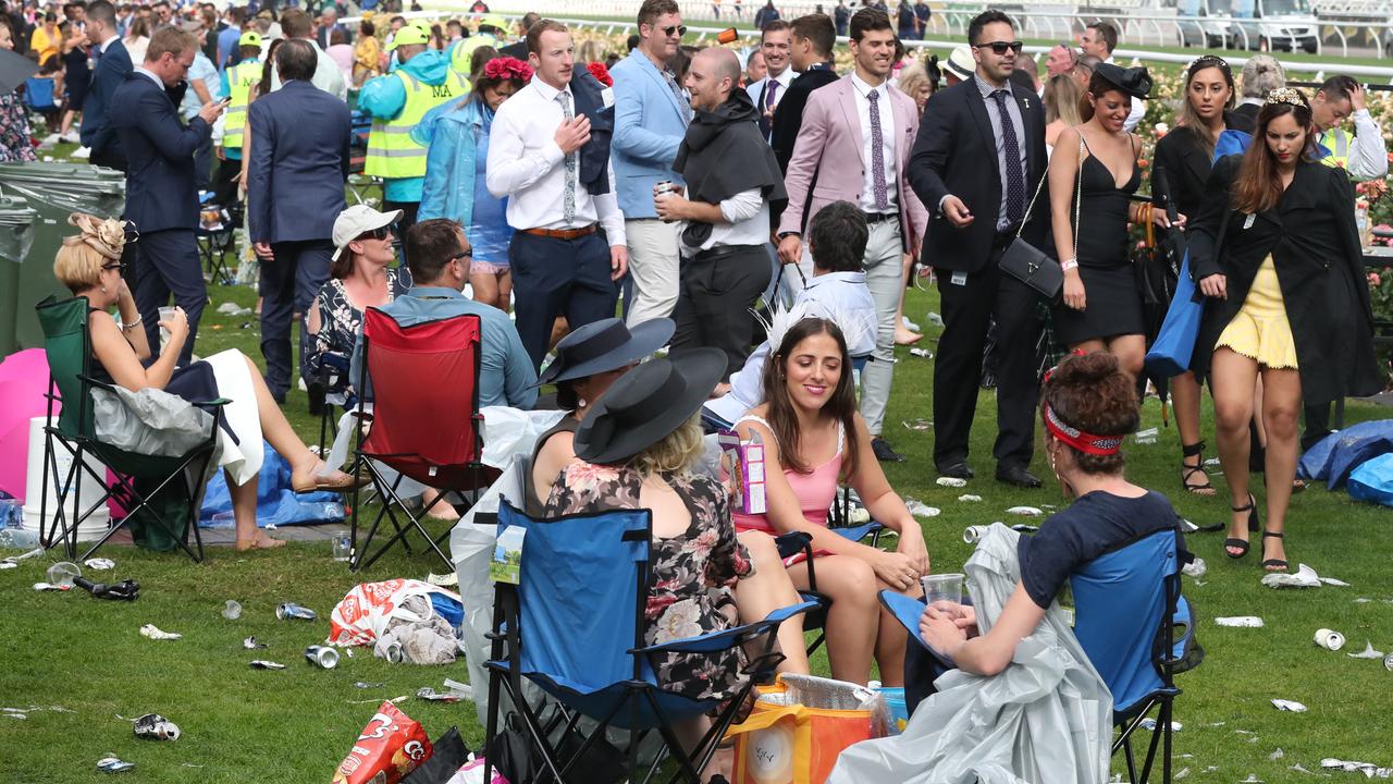 Some came prepared with their own chairs. Picture: Dave Crosling