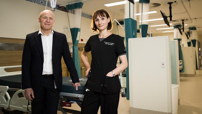 Dr Paul Preisz, director of ED at St Vincent's Hospital, with Emergency Psychiatrist Jacqueline Huber in the new PANDA wing set up to deal with drug and alcohol problems. Picture: Dylan Robinson