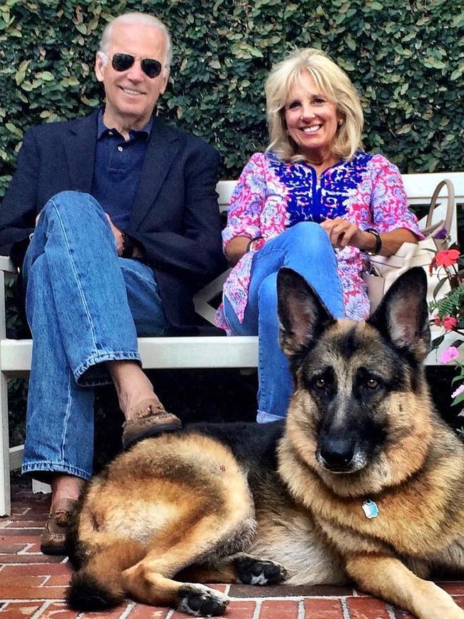 Joe and Jill Biden withChamp. Picture: Instagram