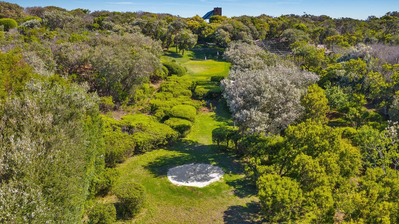 Two holes and three bunkers make up the course.