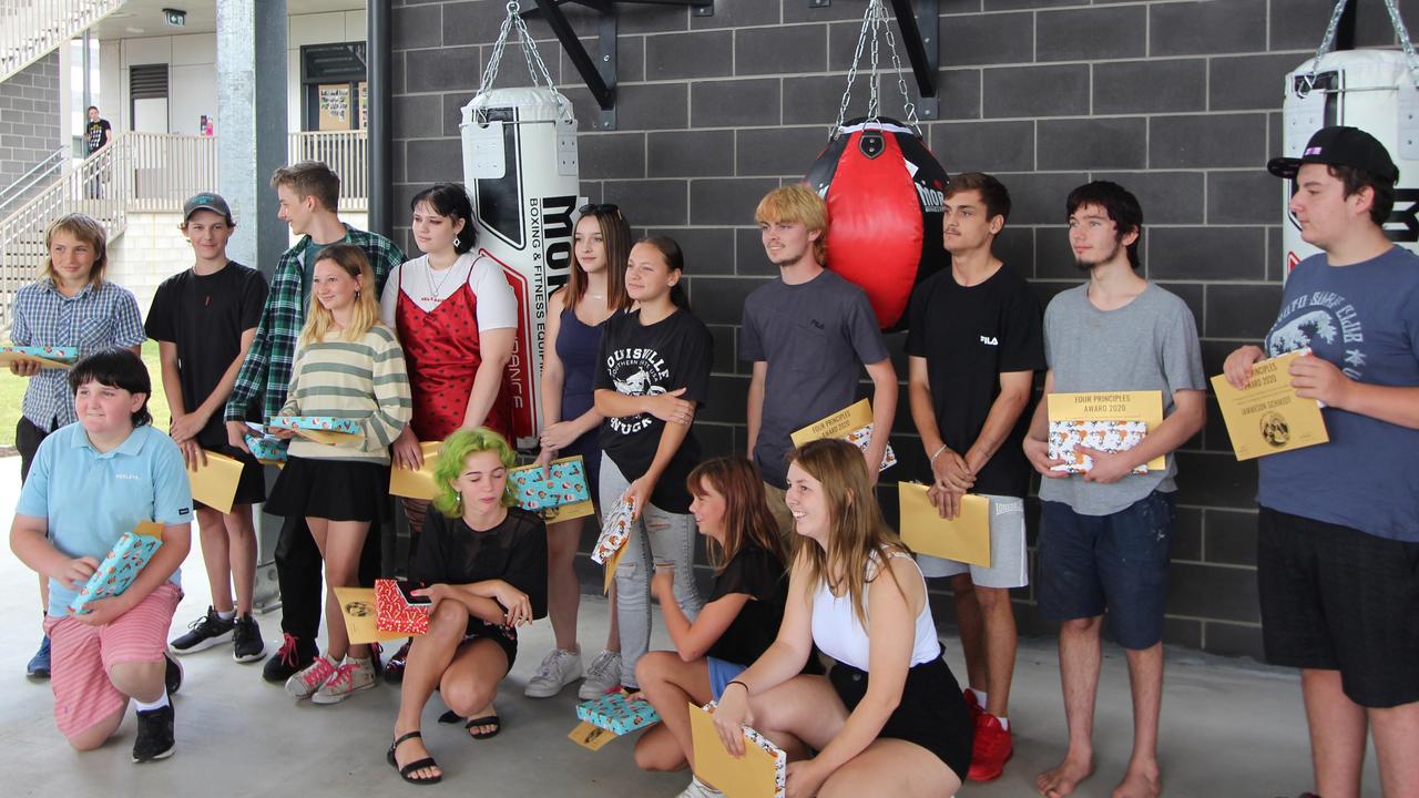 The official opening of the new building at the Gympie Flexible Learning Centre this week. Pictured are the award winning students following the awards ceremony, which was held in conjunction with the official opening.