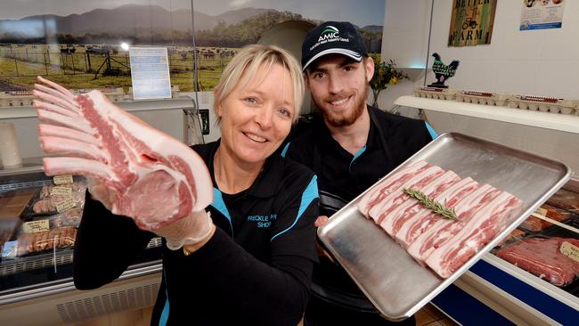 Freckle Farm Butcher owner Deb McLucas and Butcher Tony Palmer-Field. The Eton farm has been named as Queensland’s newest #eatqld Champions.