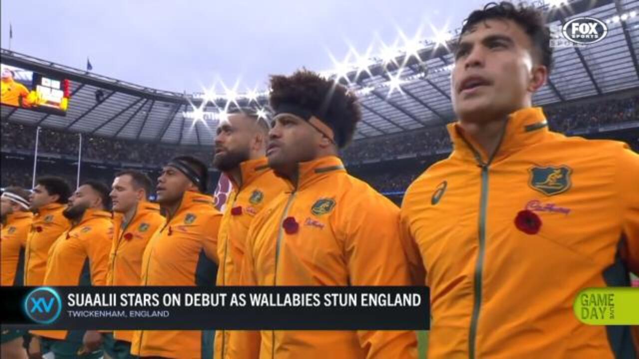 Wallabies stun England as Suaalii stars