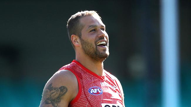 Lance Franklin returned to training early at Sydney. Picture: Phil Hillyard.