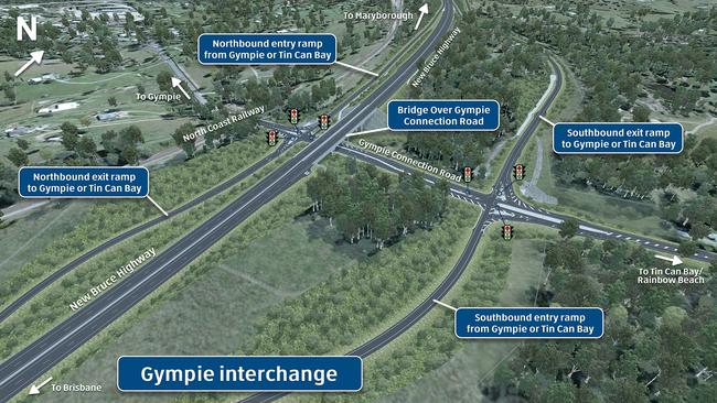 Bruce Highway bypass – Gympie interchange. Picture: Department of Transport of Main Roads