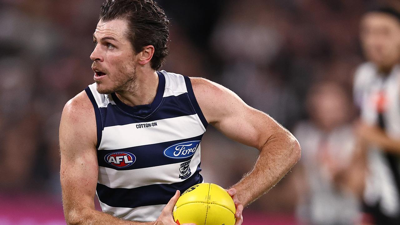 Isaac Smith is getting it done for Geelong at age 33. Picture: Michael Klein