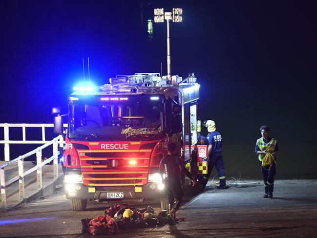 Emergency services at the Tench Ave Boat Ramp at Jamisontown. Picture: Gordon McComiskie