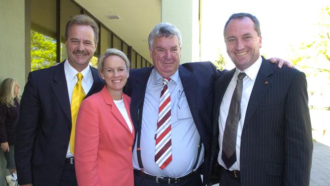 15/10/2006 NEWS: Country Liberal Party Senator Nigel Scullion, Nationals Senator Fiona Nash, Nationals Senator Ron Boswell, leader in the senate and Nationals Senator Barnaby Joyce at The Nationals Federal Conference at the National Press Club in Canberra.