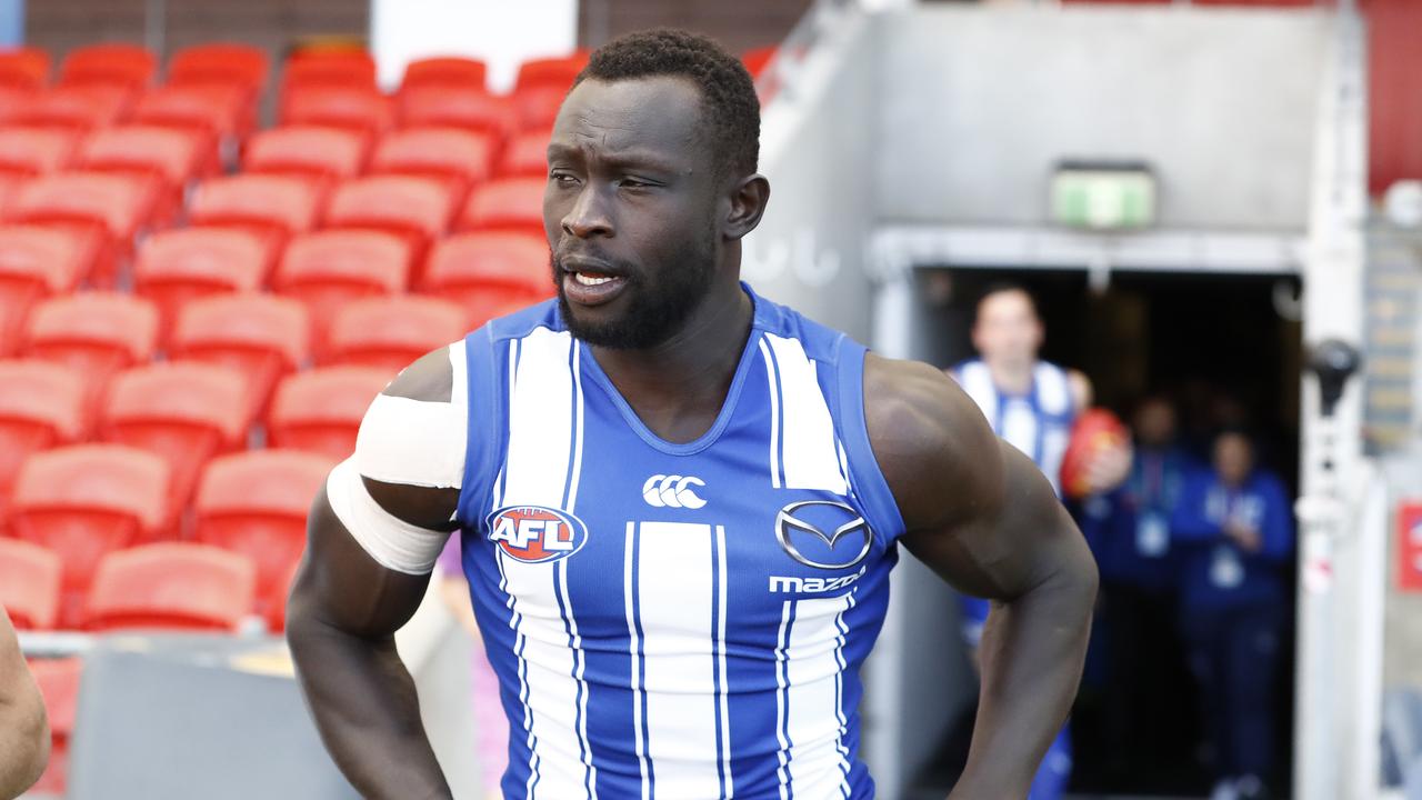 AFL great Dermott Brereton delivered some emotional words of respect ahead of North Melbourne star Majak Daw’s fairytale comeback.