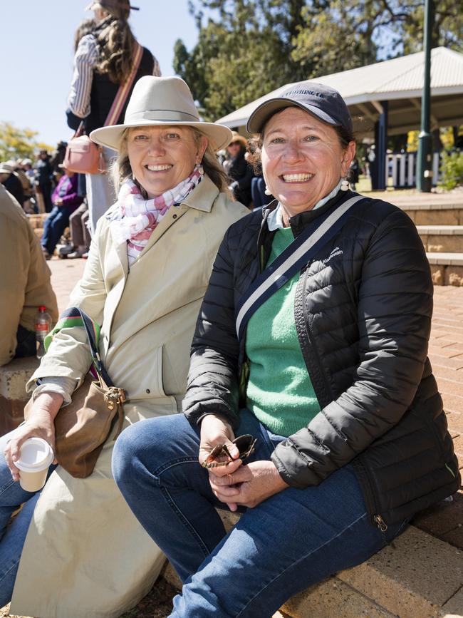 Jo Slack-Smith (left) and Kelly Chappel at Grammar Downlands Day at Toowoomba Grammar School, Saturday, August 19, 2023. Picture: Kevin Farmer