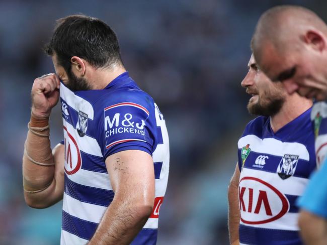 Aaron Woods and the Bulldogs were thrashed by the Tigers. Picture: Brett Costello