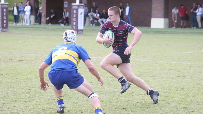 Young gun fullback Dylan Terblanche scored a try for TSS on Saturday. Picture by Richard Gosling