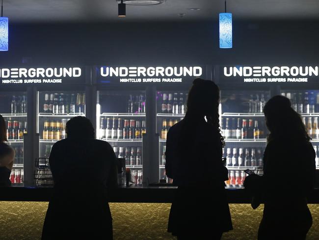 People wait to be served at the bar at The Underground Nightclub in Surfers Paradise Photograph: Jason O'Brien