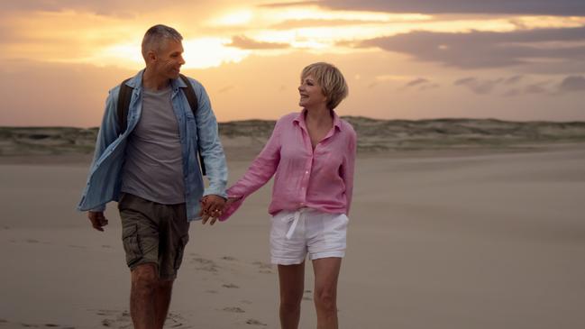 An image of an over-50s couple at Jumpinpin on South Stradbroke Island which will be used for the campaign.