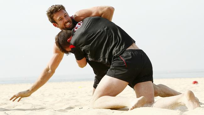 Essendon defender Cale Hooker signs long-term deal. Picture: Colleen Petch