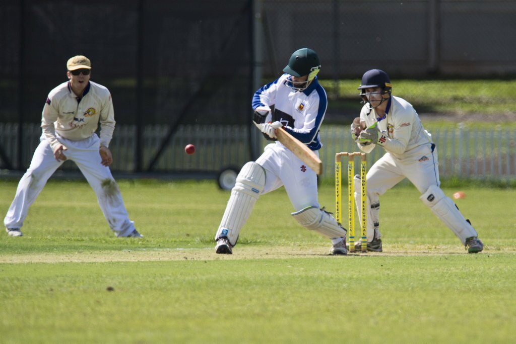 Rick Smith bats for University against Northern Brothers Diggers in round eight A grade Toowoomba Cricket at Rockville Oval, Saturday, March 7, 2020. Picture: Kevin Farmer