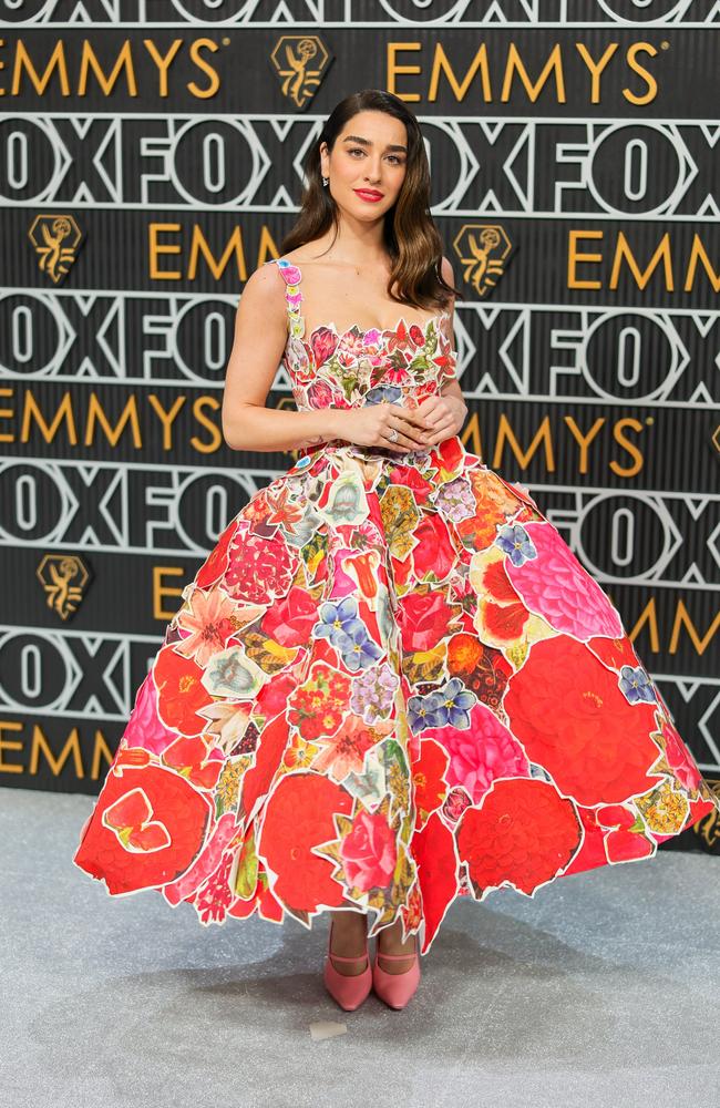 White Lotus star Simona Tabasco brought all the flowers in Italy over for her Emmy’s get up. Picture: Getty Images