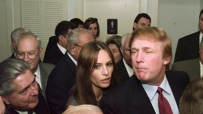 Former US President Donald Trump with model Melania Knauss in 1999. Picture: Wilfredo Lee, via AP Photo