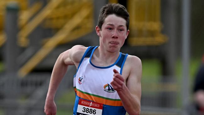 Liam Piccolo competes in a 200m event. Picture: Andy Brownbill