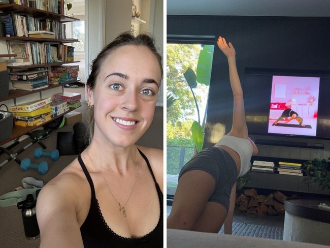 checkout Health and Wellness writer Jessica Smith tried Kic and loved the at-home pilates. Picture: news.com.au/Jessica Smith