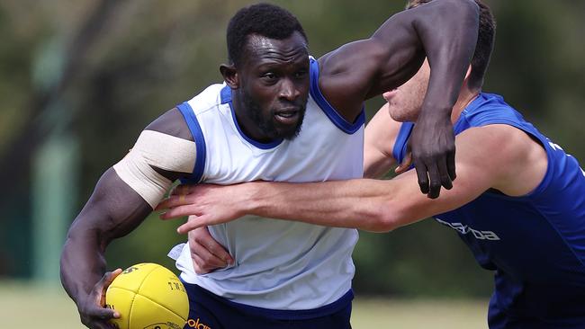 Majak Daw at North Melbourne training. Picture: Michael Klein