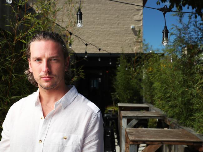 Dan Lancaster, of Dana Eating House in Hobart, in Murray Street eatery’s outdoor eating area. Picture: Nikki Davis-Jones