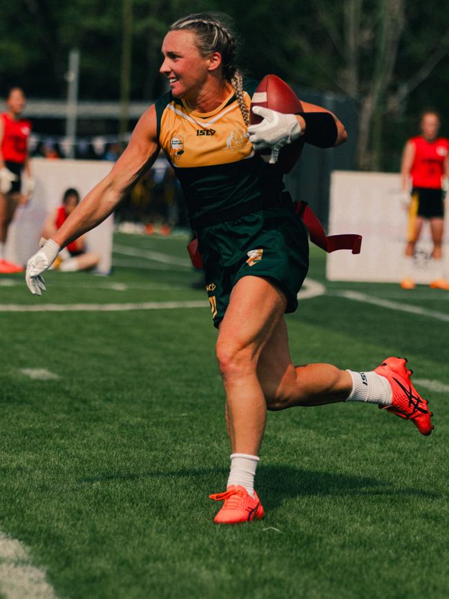 Dania Herdman of the Australian Flag Football team. Picture: Jack Foley Photography