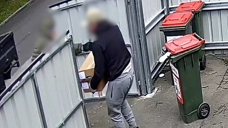 CCTV footage shows alleged thieves stealing up to 18 boxes of meat from Goodwood butcher Tasmanian Prime Meats. Picture: Supplied