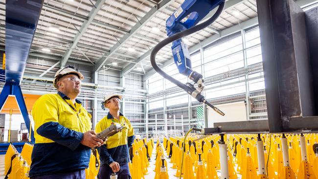 Workers at BAE Systems Maritime Australia. Picture: James Elsby