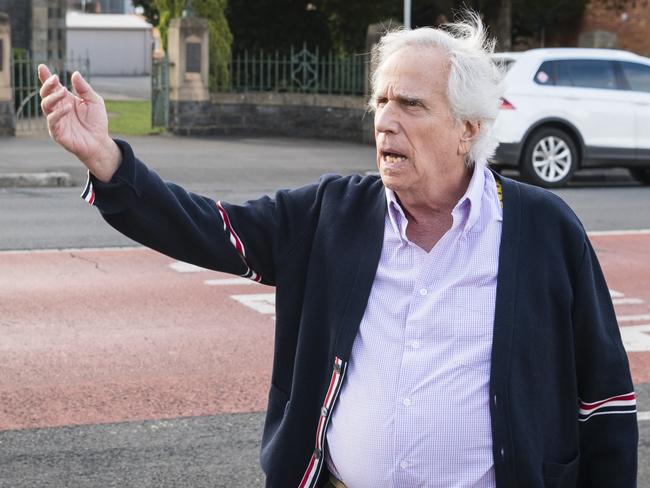 Happy Days star Henry Winkler on Neil St talking with fans before speaking to a sold-out crowd at the Empire Theatre for Toowoomba Hospital Foundation's Tillys Legends at their Game, Saturday, February 10, 2024. Picture: Kevin Farmer