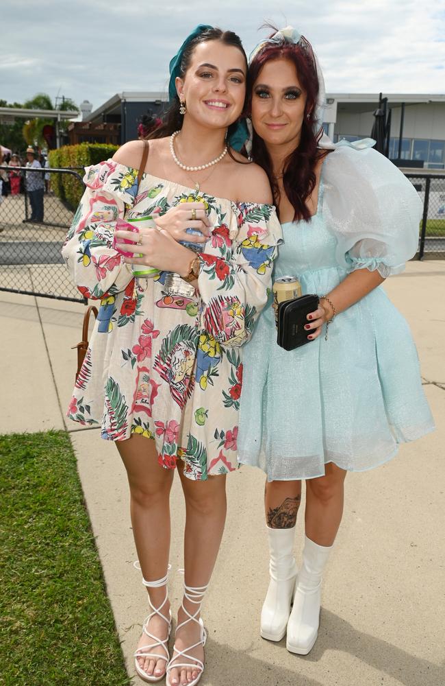 Kiera Duck and Bek Hoffmann at 2023 Ladbrokes Mackay Cup Mackay Turf Club Saturday 22 July 2023 Picture: Michaela Harlow