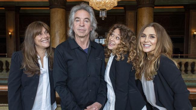 Brian Nankervis and Ally Fowler, Eve von Bibra and Tottie Goldsmith of The Chantoozies at the Palais Theatre. Picture: Andy Brownbill