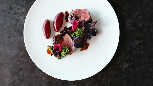 Venison and Bottled Cherries at Dinner. Picture Rebecca Michael.