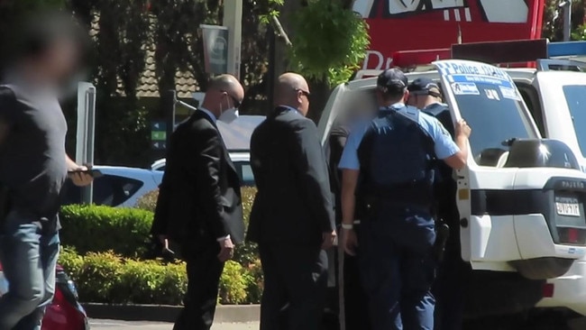 Police arrest Wellington man Aaron Hegedus outside a KFC restaurant on October 27, 2021. Picture: NSW Police