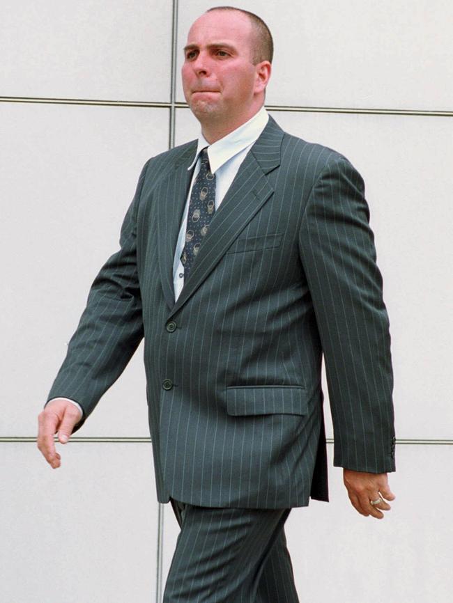 Jason Moran in 2002 at the Coroner’s Court inquest into the murder of Alphonse Gangitano. Picture: Ellen Smith