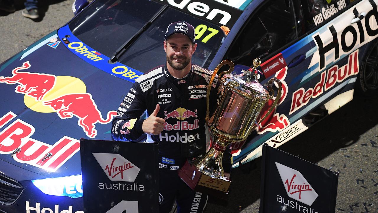 Race winner Shane Van Gisbergen is pushing hard for the 2018 Supercars title. Picture: Getty