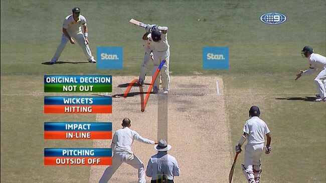 Umpires have a lot to consider in a short space of time with LBW decisions. Picture: Channel 9