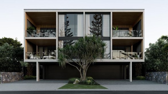 Artist impression of proposed development at 4 Harbour St Yamba, debated by Clarence Valley Council in May 2023