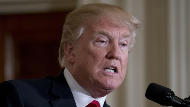 President Donald Trump speaks during news conference with Swedish Prime Minister Stefan Lofven in the East Room at the White House. (AP Photo/Andrew Harnik)