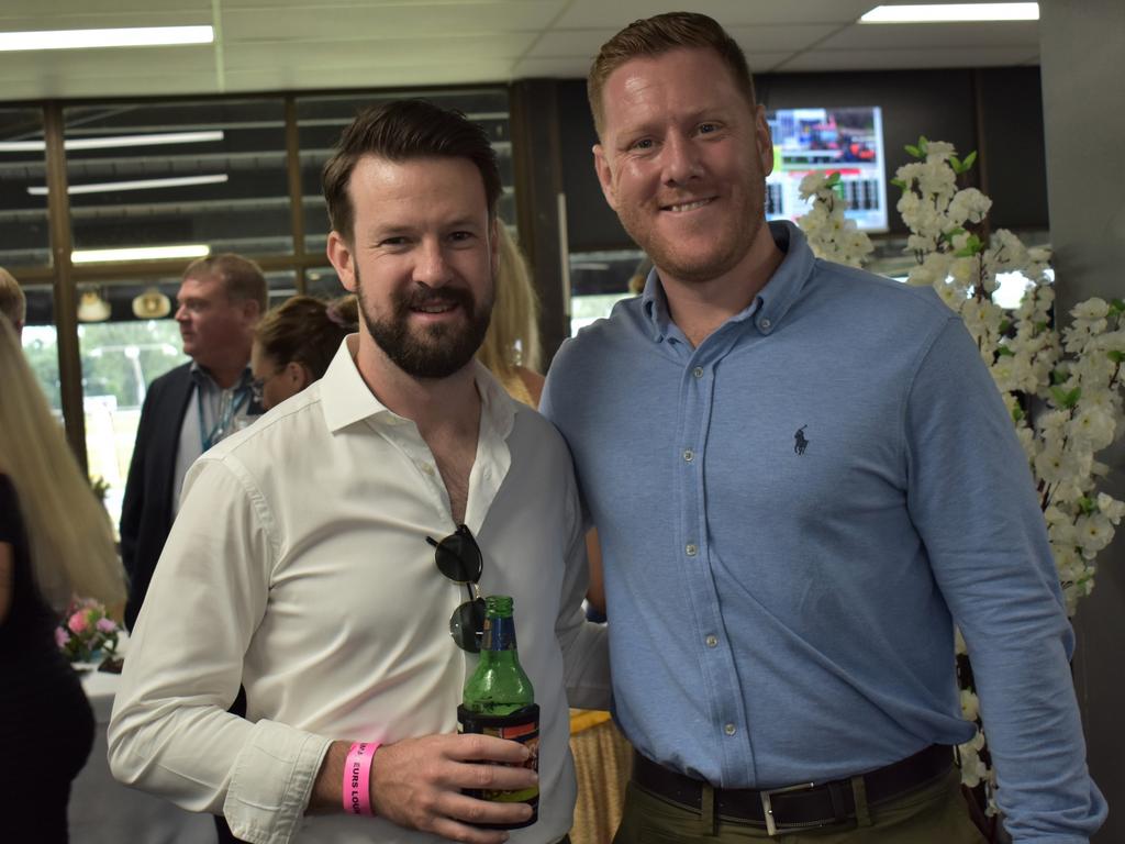 David O'Connor and Tom Crookes at The Archer race meeting at Callaghan Park, Rockhampton, on May 7, 2022.