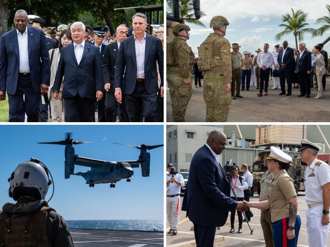 US Defence Secretary Lloyd Austin and Japanese Defence Minister Gen Nakatani joined Australian Defence Minister Richard Marles in Darwin on November 17, 2024, for trilateral talks