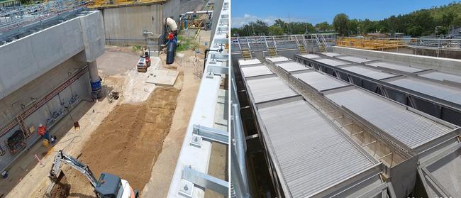 Work is underway on two additional clarifiers for the Douglas Water Treatment Plant. Picture: TCC.