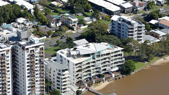 Aerials of the Sunshine Coast. Property along the Maroochy River.