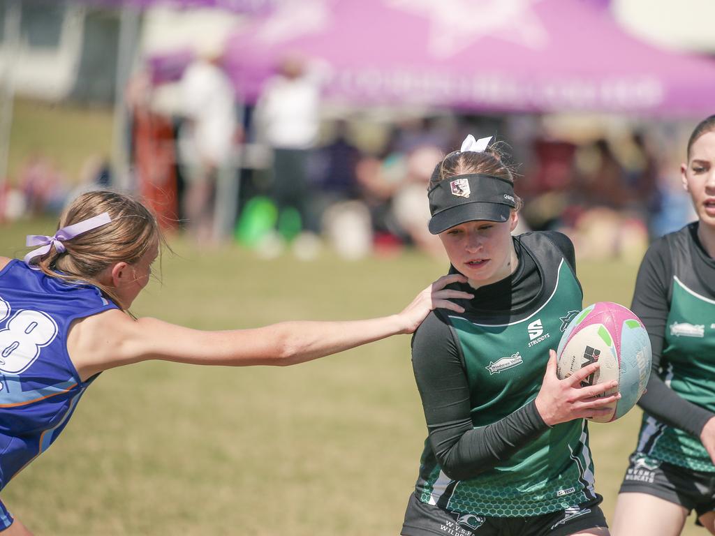 Windaroo Valley V St Margaret Marysat the 2024 Gold Coast Titans All Schools Touch Football Picture: Glenn Campbell