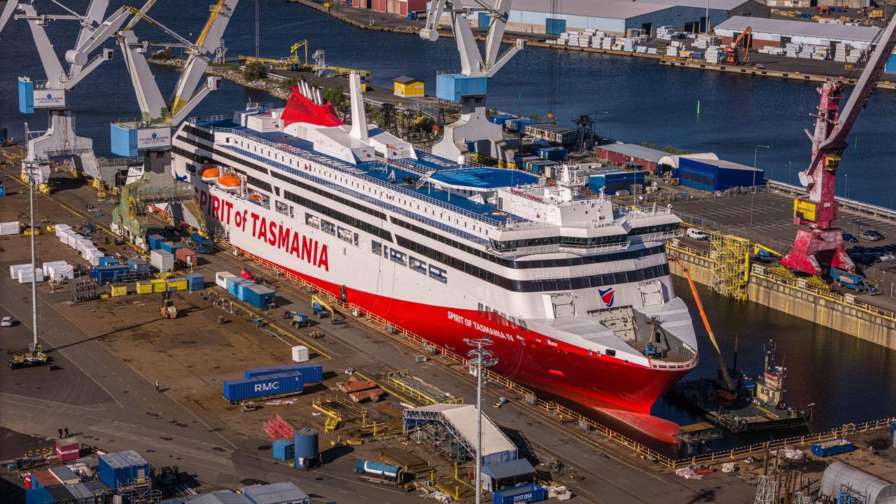 The new TT-Line boat Spirit of Tasmania IV in Finland. Picture: Rauma Marine Constructions