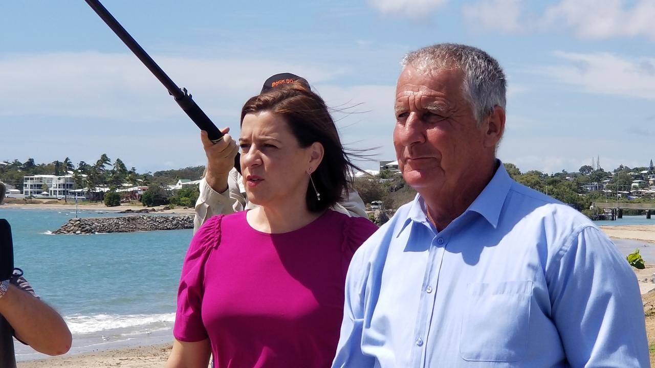 LNP leader Deb Frecklington and LNP Keppel candidate Adrian de Groot.