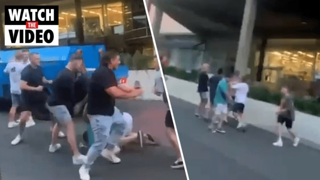 Brawl outside Wollongong pub caught on camera