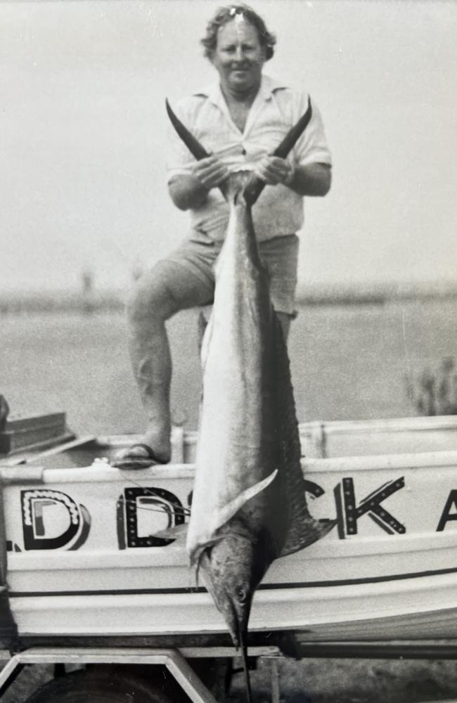 Walter John Tyson with an Australian record Marlin caught off Coffs Harbour, 1982.